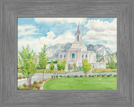 Orem Temple - framed giclee canvas