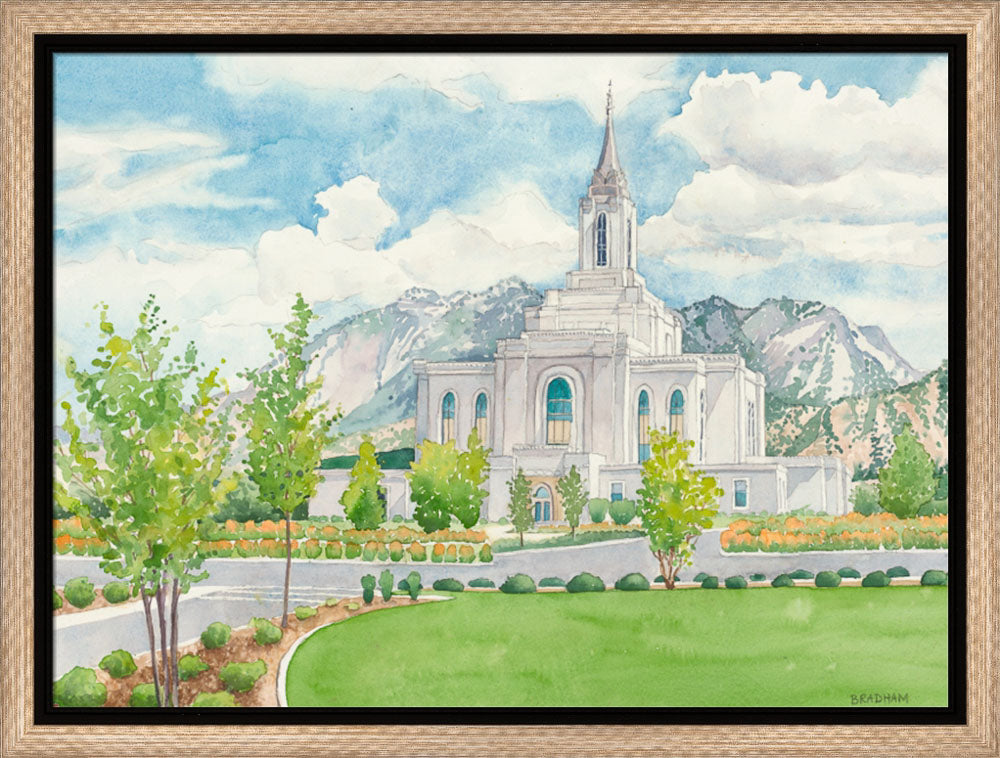 Orem Temple - framed giclee canvas