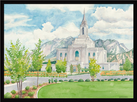 Orem Temple - framed giclee canvas