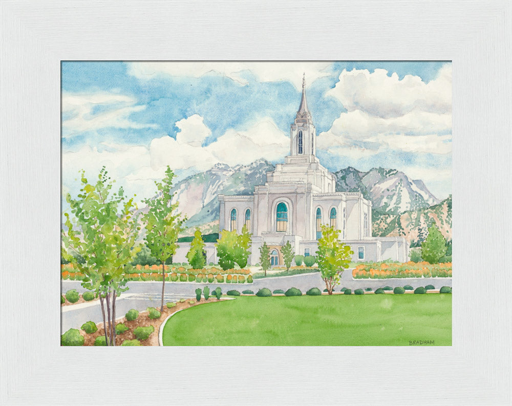 Orem Temple - framed giclee canvas