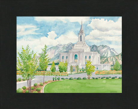 Orem Temple - framed giclee canvas