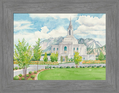 Orem Temple - framed giclee canvas