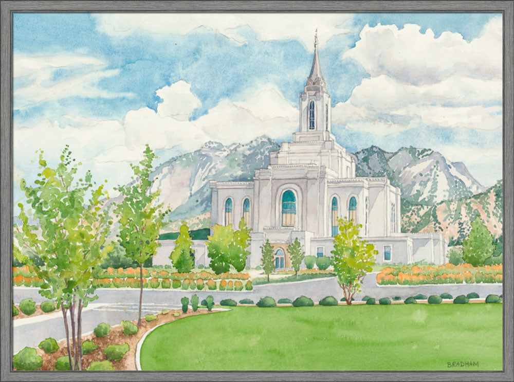 Orem Temple - framed giclee canvas