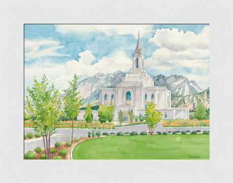 Orem Temple - framed giclee canvas