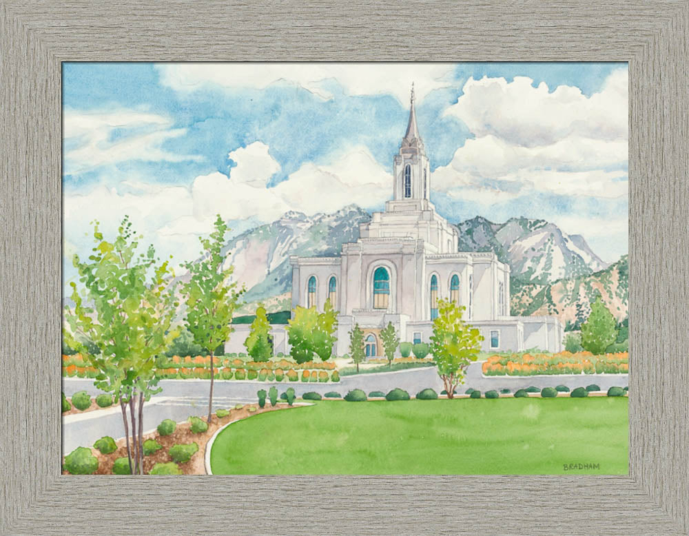 Orem Temple - framed giclee canvas