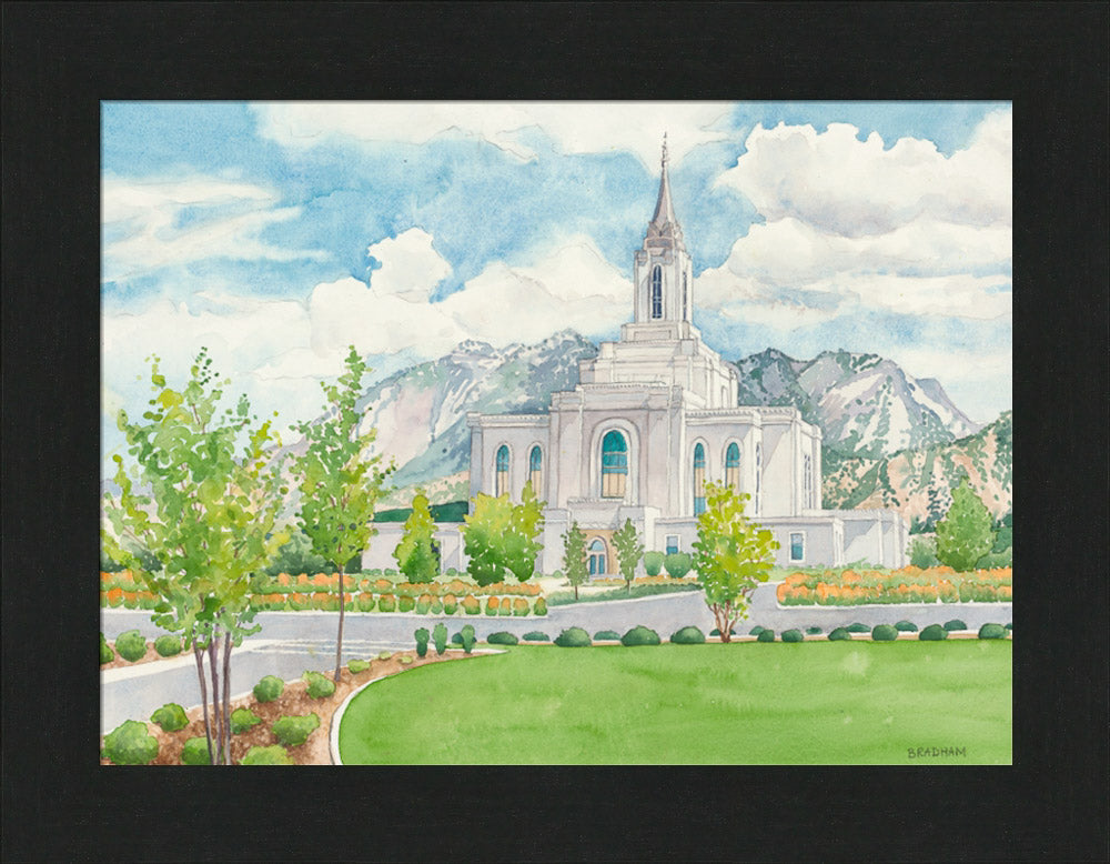 Orem Temple - framed giclee canvas