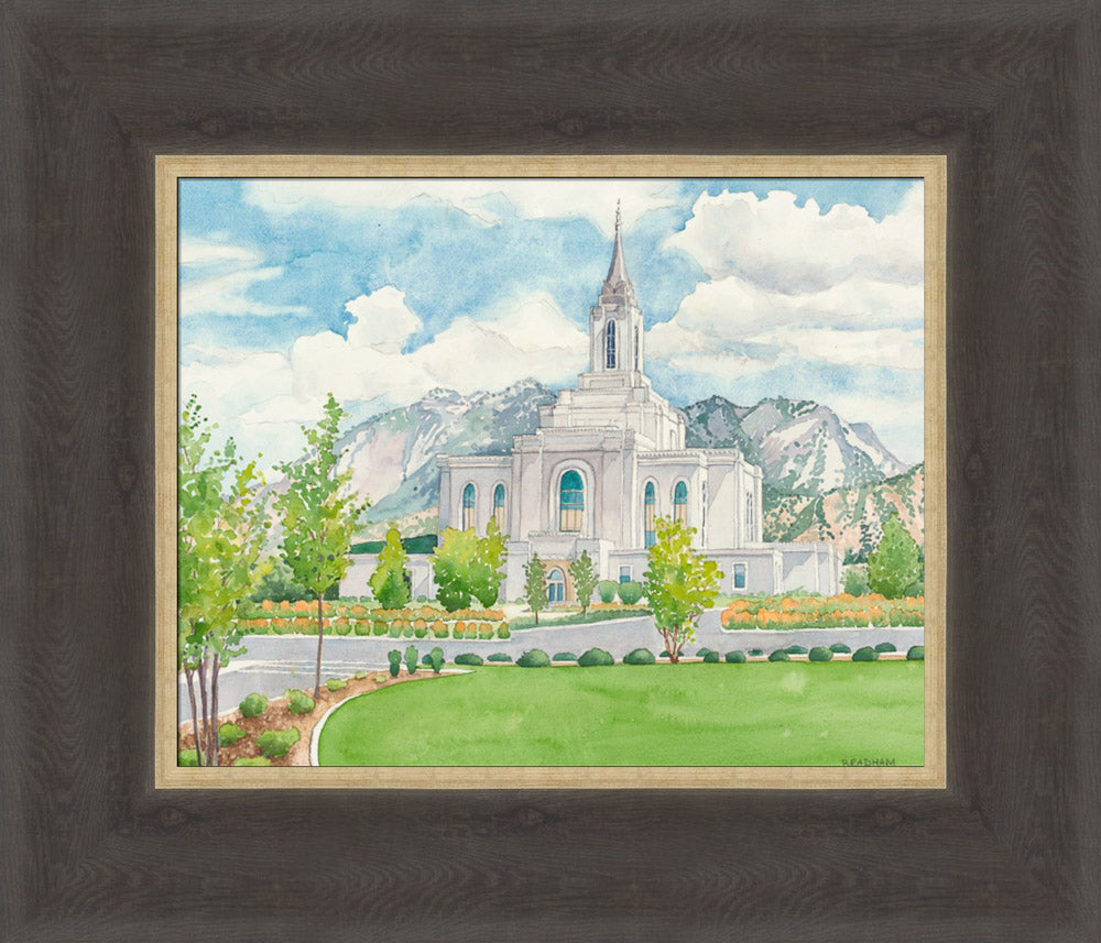 Orem Temple - framed giclee canvas