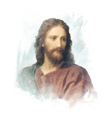 Watercolor portrait of Jesus Christ.