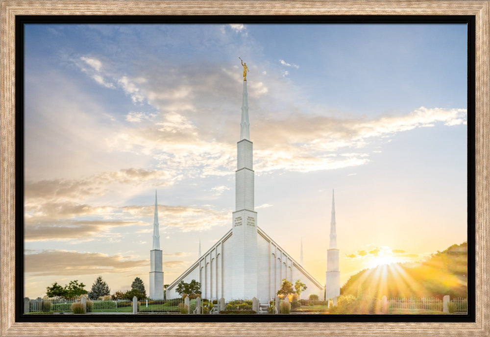 Boise Idaho Temple- Endless Light - framed giclee canvas