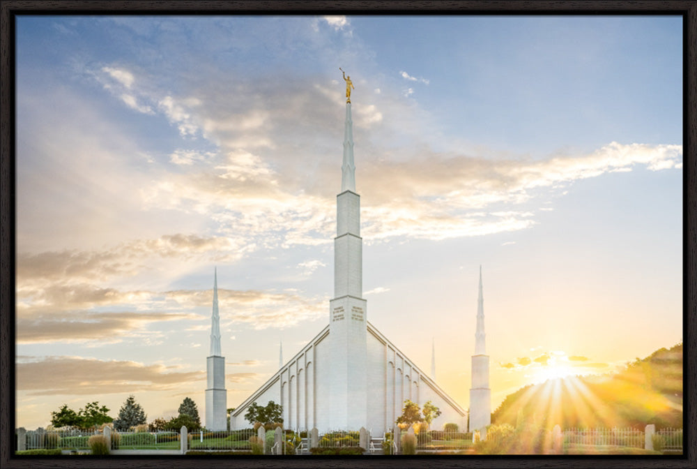 Boise Idaho Temple- Endless Light - framed giclee canvas