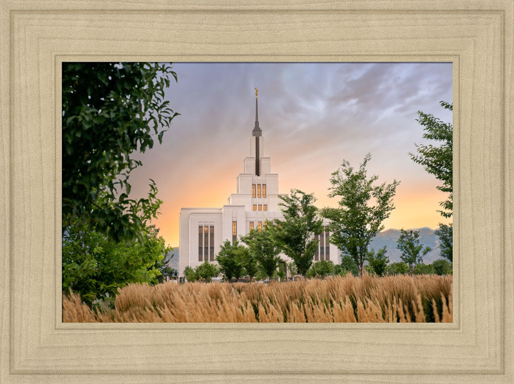 Saratoga Springs Utah Temple - Radiance - framed giclee canvas