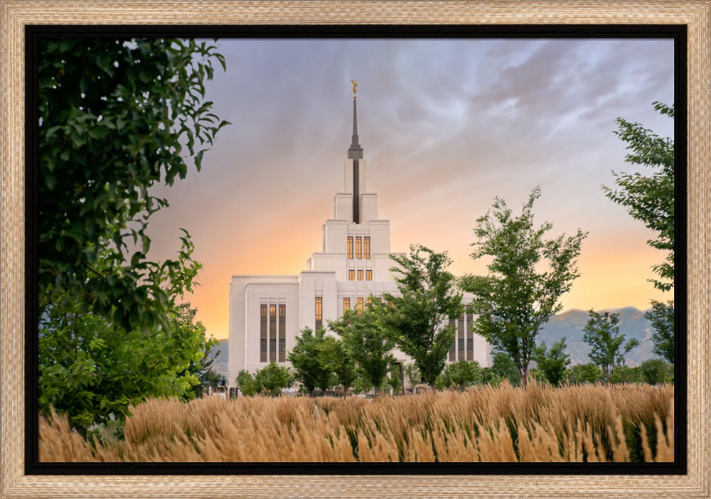 Saratoga Springs Utah Temple - Radiance - framed giclee canvas