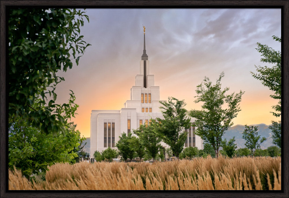 Saratoga Springs Utah Temple - Radiance - framed giclee canvas