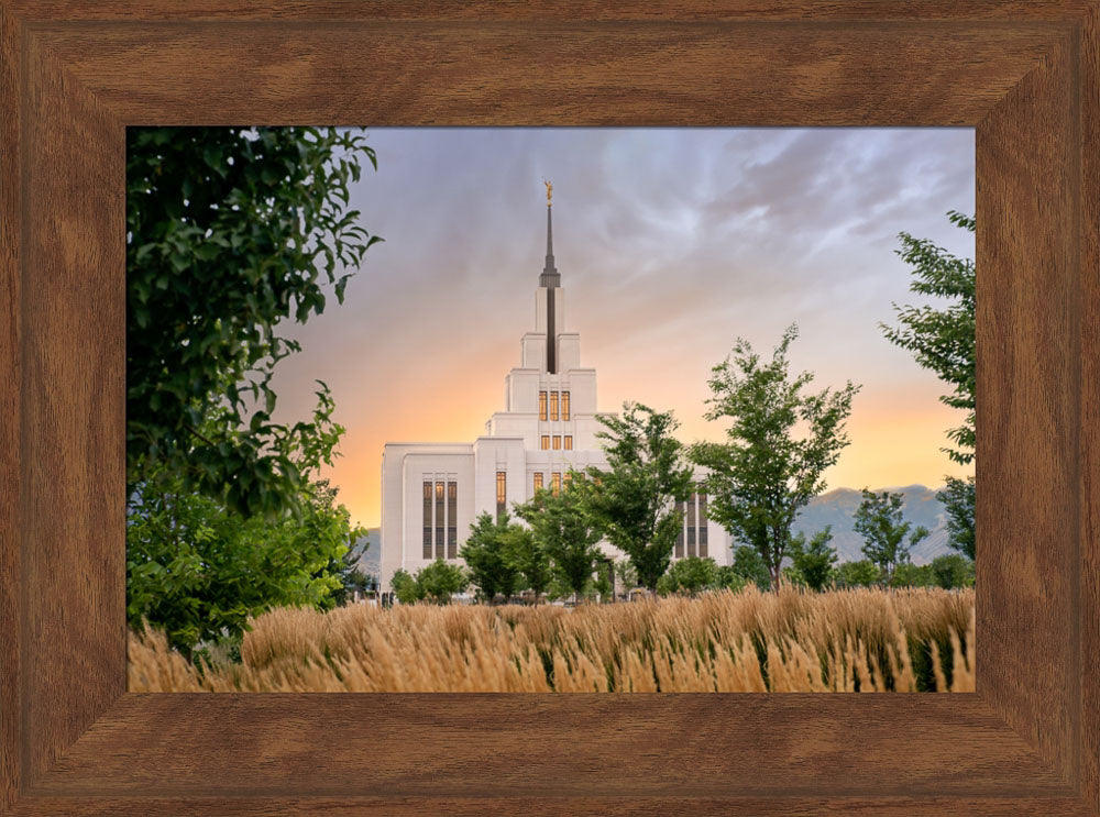 Saratoga Springs Utah Temple - Radiance - framed giclee canvas