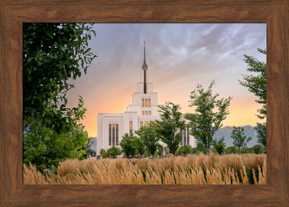 Saratoga Springs Utah Temple - Radiance - framed giclee canvas