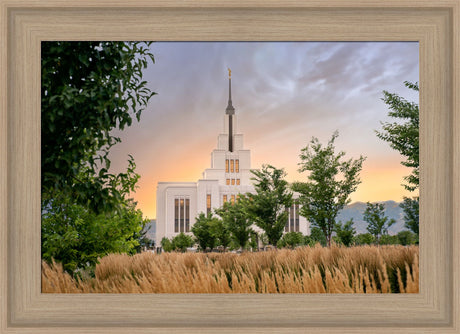 Saratoga Springs Utah Temple - Radiance - framed giclee canvas