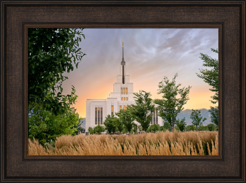 Saratoga Springs Utah Temple - Radiance - framed giclee canvas