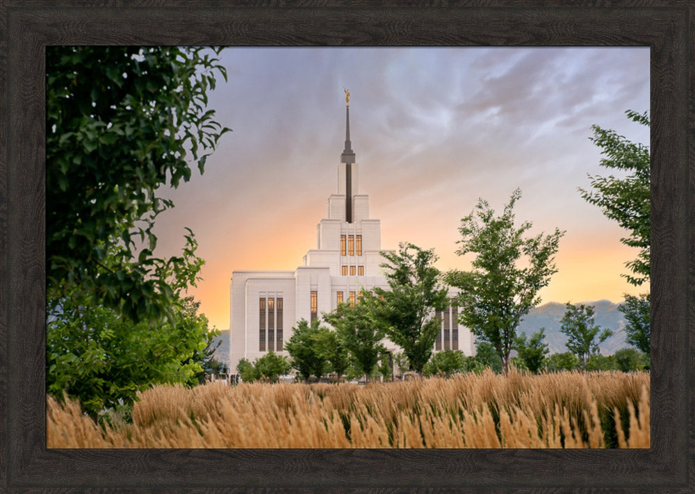 Saratoga Springs Utah Temple - Radiance - framed giclee canvas