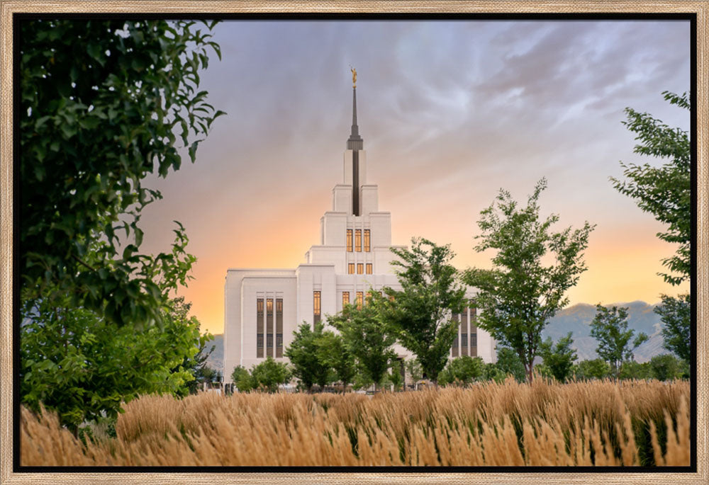 Saratoga Springs Utah Temple - Radiance - framed giclee canvas