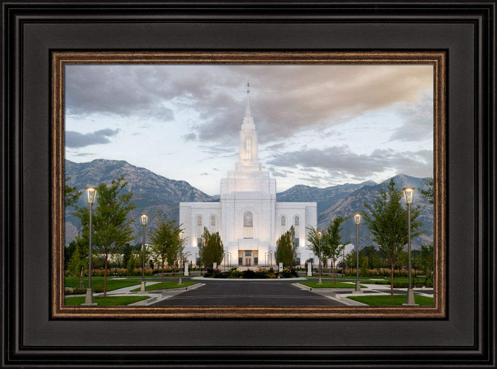 Orem Utah Temple - Lead Me, Guide Me - framed giclee canvas