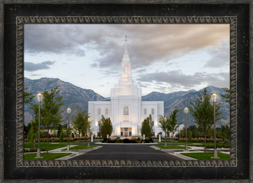 Orem Utah Temple - Lead Me, Guide Me - framed giclee canvas