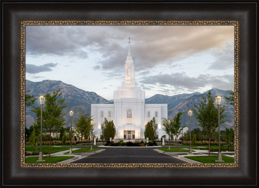 Orem Utah Temple - Lead Me, Guide Me - framed giclee canvas