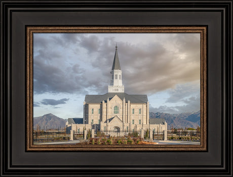 Taylorsville Utah Temple- Beacon of Light - framed giclee canvas