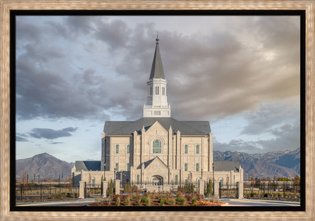 Taylorsville Utah Temple- Beacon of Light - framed giclee canvas