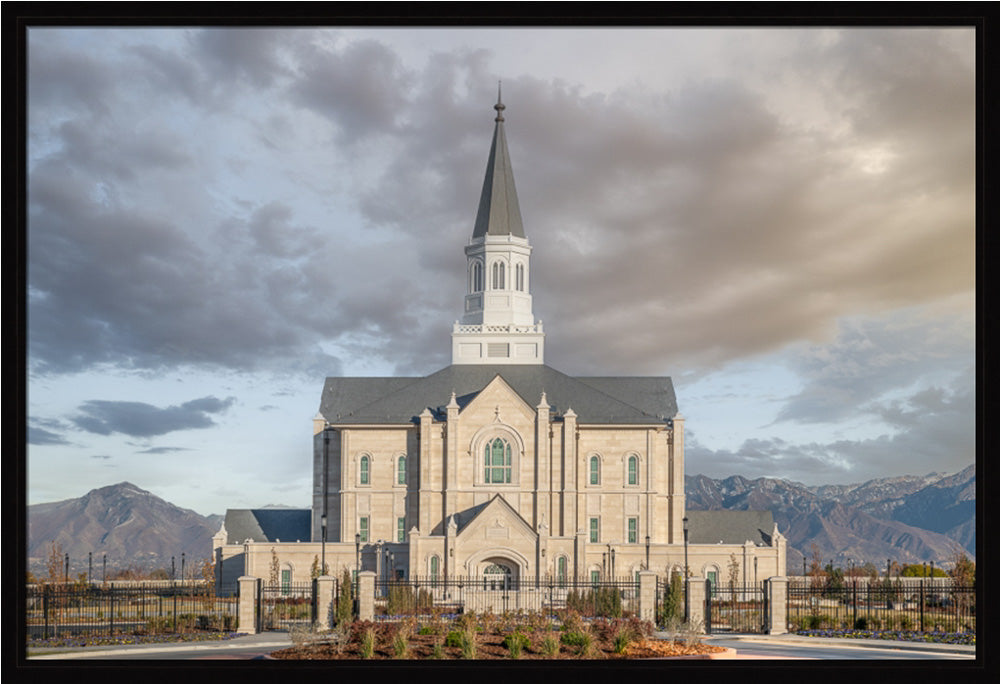 Taylorsville Utah Temple- Beacon of Light - framed giclee canvas