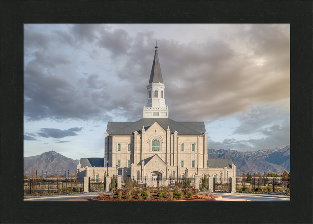 Taylorsville Utah Temple- Beacon of Light - framed giclee canvas