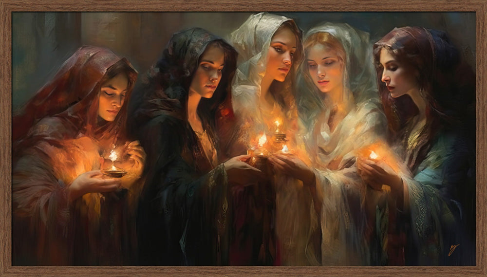 The Five Wise Virgins - framed giclee canvas