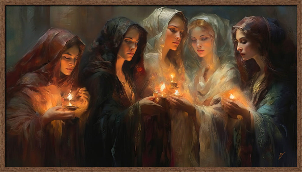 The Five Wise Virgins - framed giclee canvas