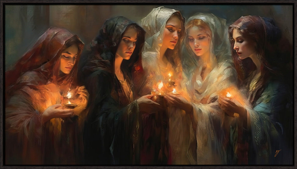 The Five Wise Virgins - framed giclee canvas