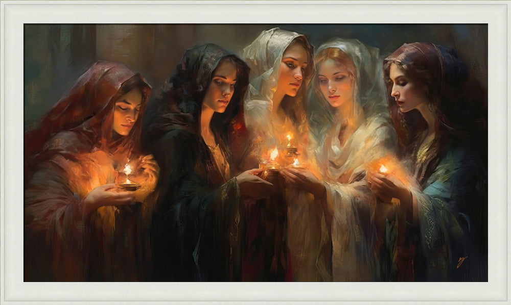 The Five Wise Virgins - framed giclee canvas