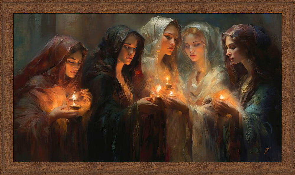 The Five Wise Virgins - framed giclee canvas