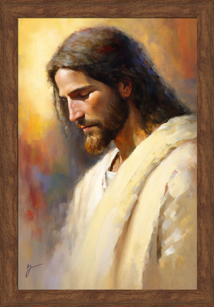 Jesus the Anointed - framed giclee canvas