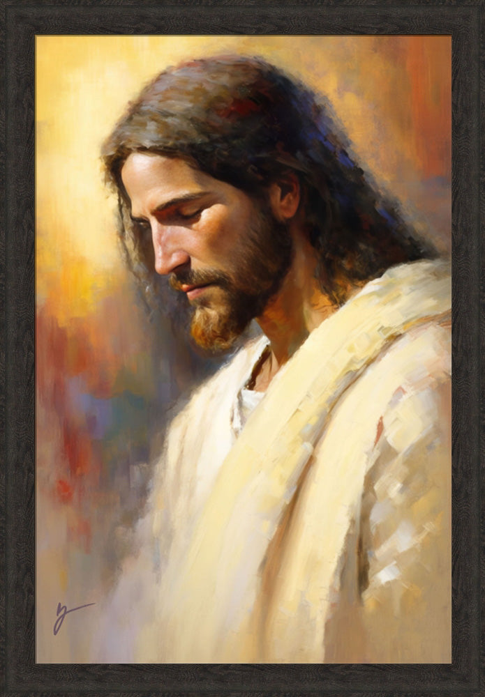 Jesus the Anointed - framed giclee canvas