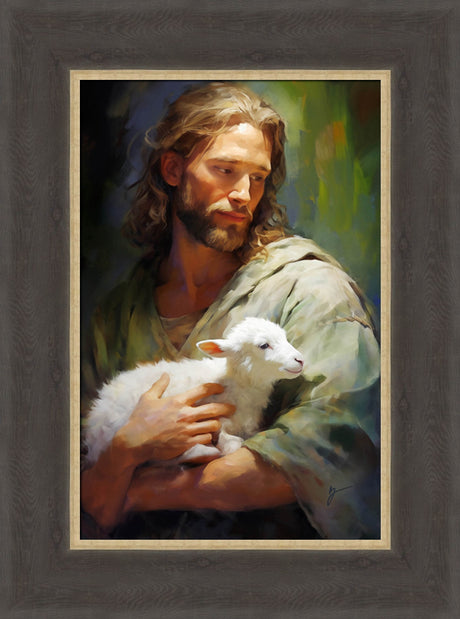 Gentle Savior - framed giclee canvas