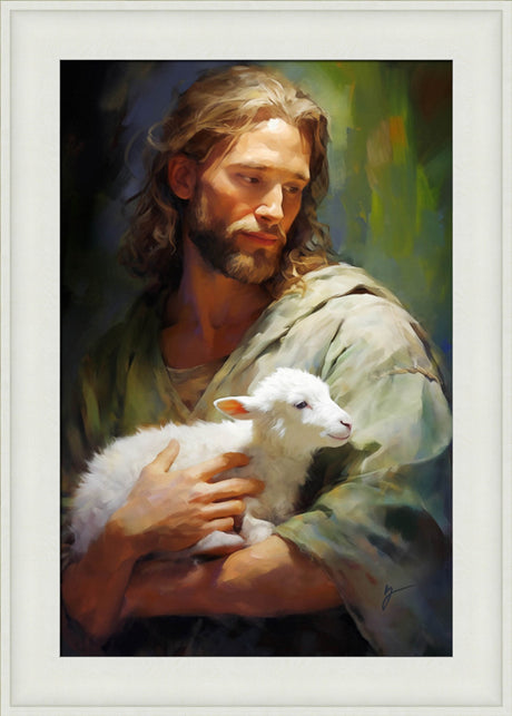 Gentle Savior - framed giclee canvas