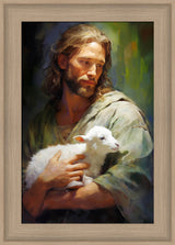 Gentle Savior - framed giclee canvas