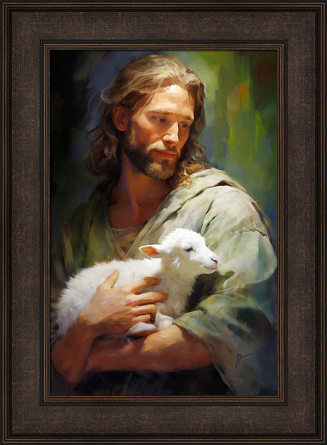 Gentle Savior - framed giclee canvas