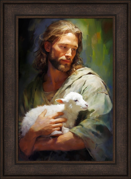 Gentle Savior - framed giclee canvas