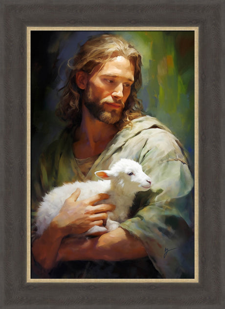 Gentle Savior - framed giclee canvas