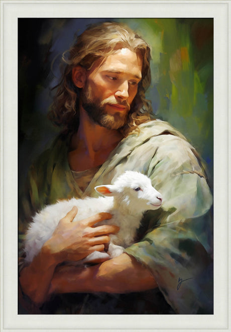 Gentle Savior - framed giclee canvas