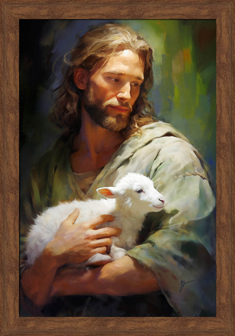 Gentle Savior - framed giclee canvas