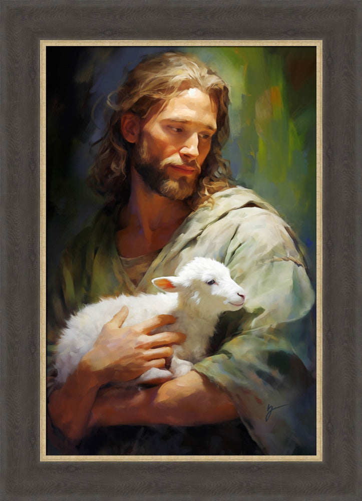 Gentle Savior - framed giclee canvas