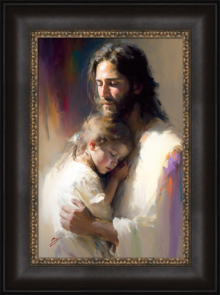 Comfort the Children - framed giclee canvas