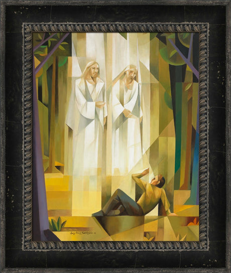 God, the Father, and Jesus Christ appear to the boy, Joseph Smith. Art 19