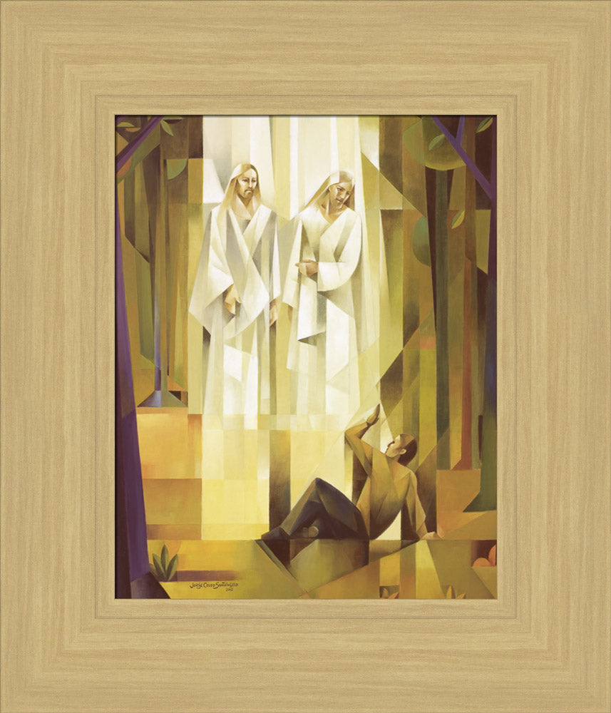 God, the Father, and Jesus Christ appear to the boy, Joseph Smith. Art 17