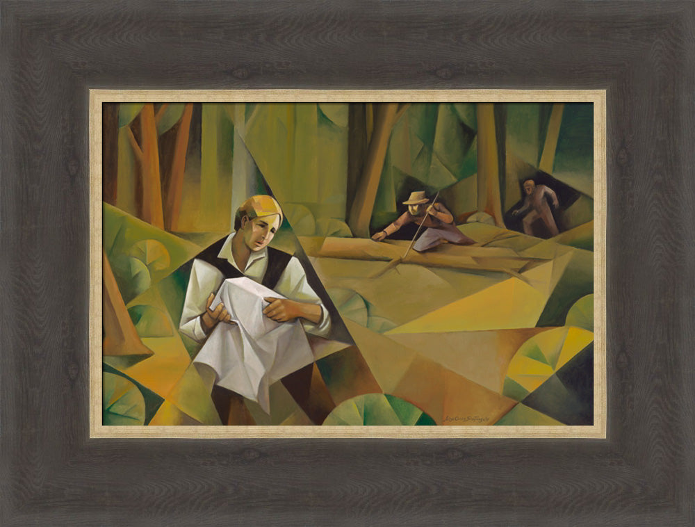 Joseph Protecting the Plates - framed giclee canvas